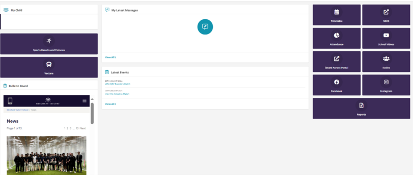 The My School Portal Home Page My School Portal Merchant Taylors' School Homepage